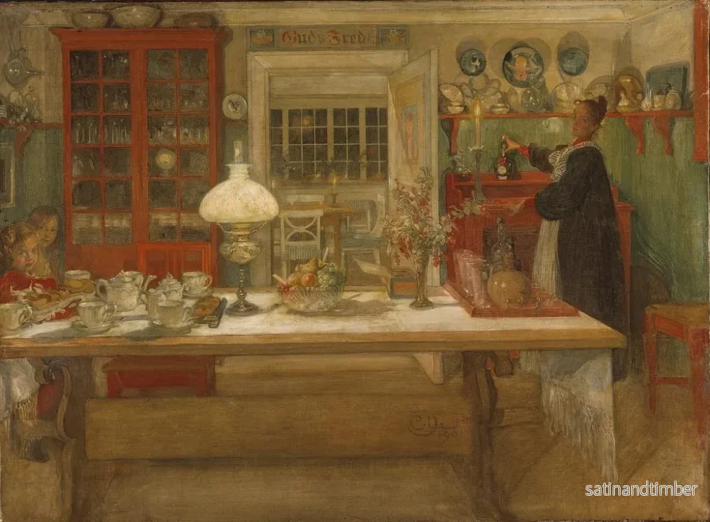 Reproduktion av målningen Förberedelse inför en match - Carl Larsson - Bild 2