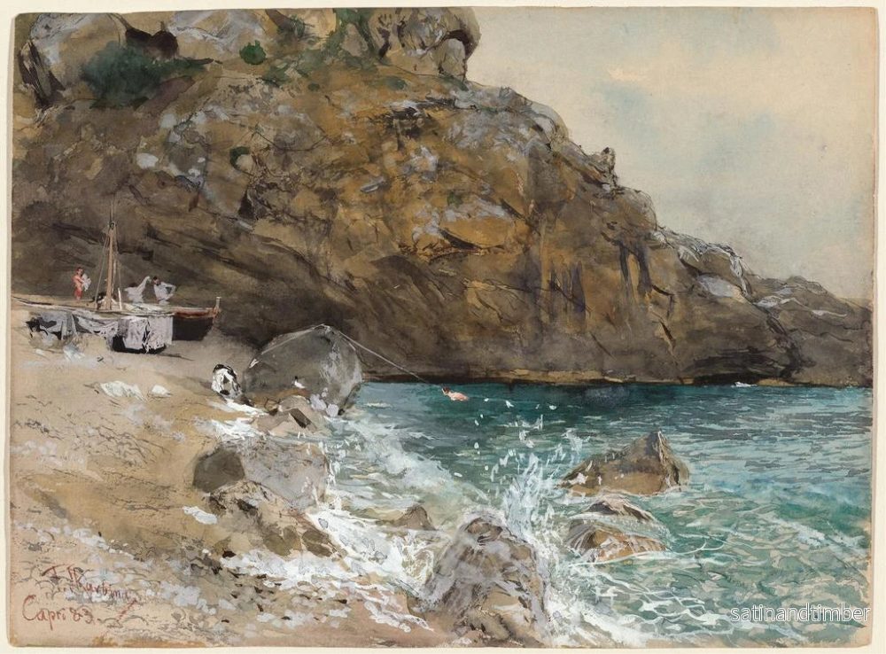Reproduktion av målningen La plage à Marina Piccola, Capri - Franz Skarbina - Bild 2