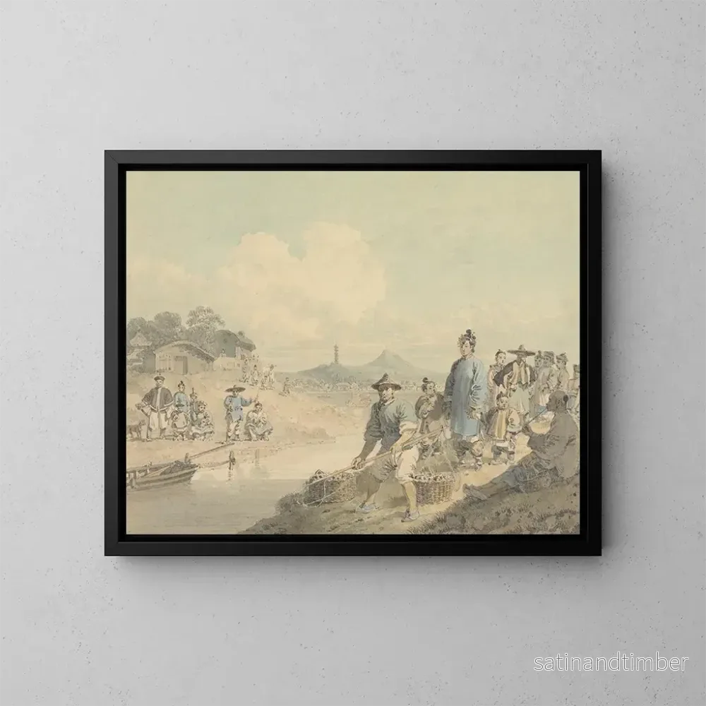 Reproduktion av målningen Vue en Chine avec figures, pagode et montagne – William Alexander Reproduktion av målningen Vue en Chine avec figures, pagode et montagne – William Alexander