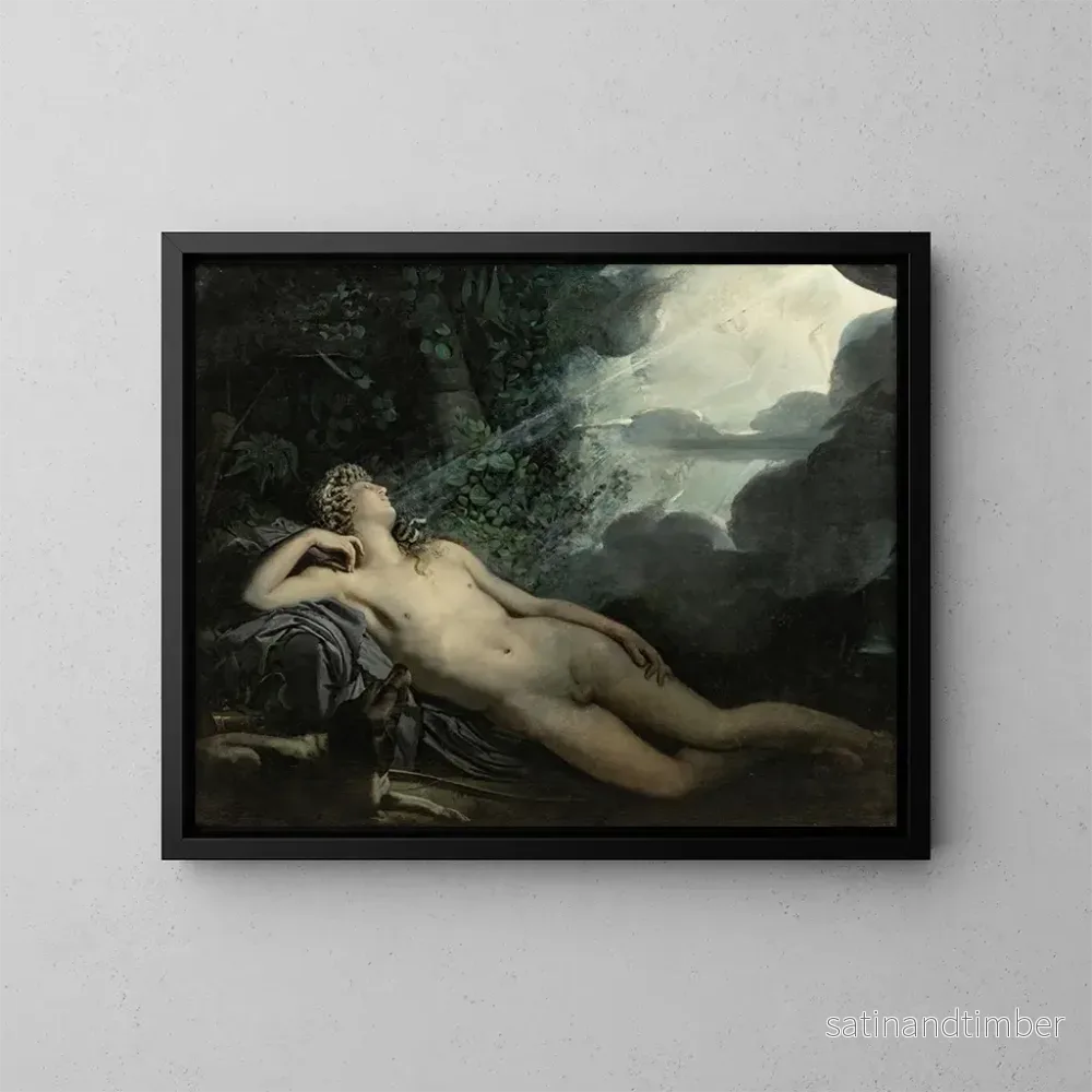 Reproduktion av målningen av Endymions sömn - Anne-Louis Girodet-Trioson Krets