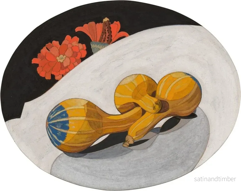 Reproduktion av målningen av pumpor och zinnior - Charles Demuth - Bild 2