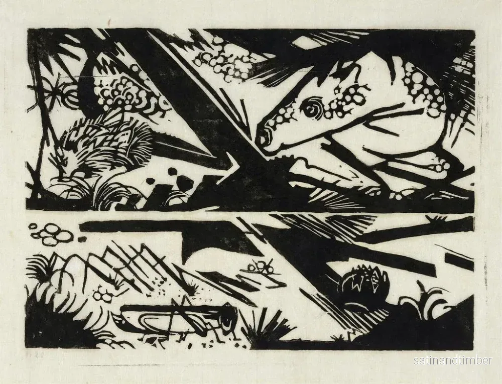 Reproduktion av målningen av häst och igelkott - Franz Marc - Bild 2