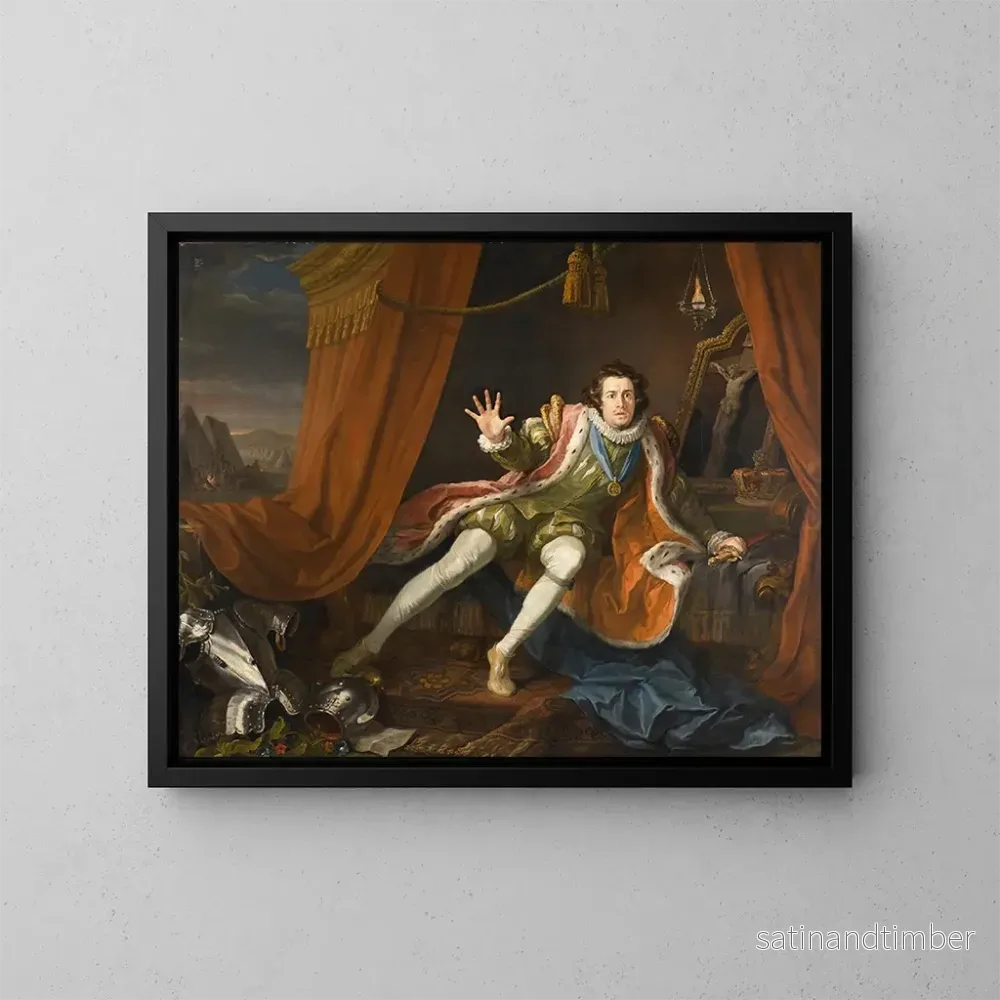 Reproduktion av målningen David Garrick i Richard III - William Hogarth