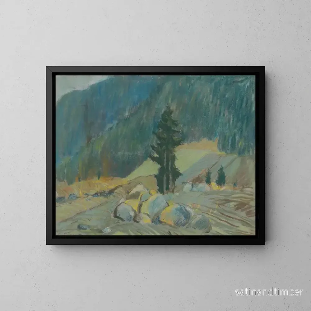 Reproduktion av målningen Ruisseau de montagne entre des rochers – Zolo Palugyay Reproduktion av målningen Ruisseau de montagne entre des rochers – Zolo Palugyay