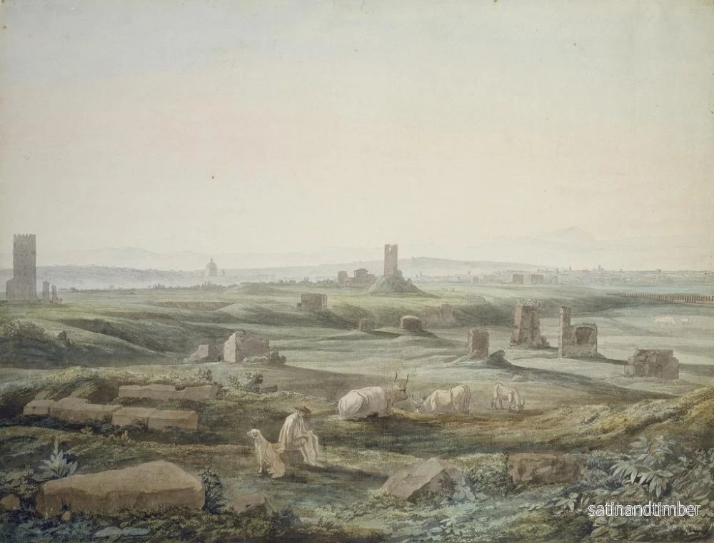 Reproduktion av målningen Vue de la Campagne romaine depuis la Via Appia - Jakob Philipp Hackert - Bild 2