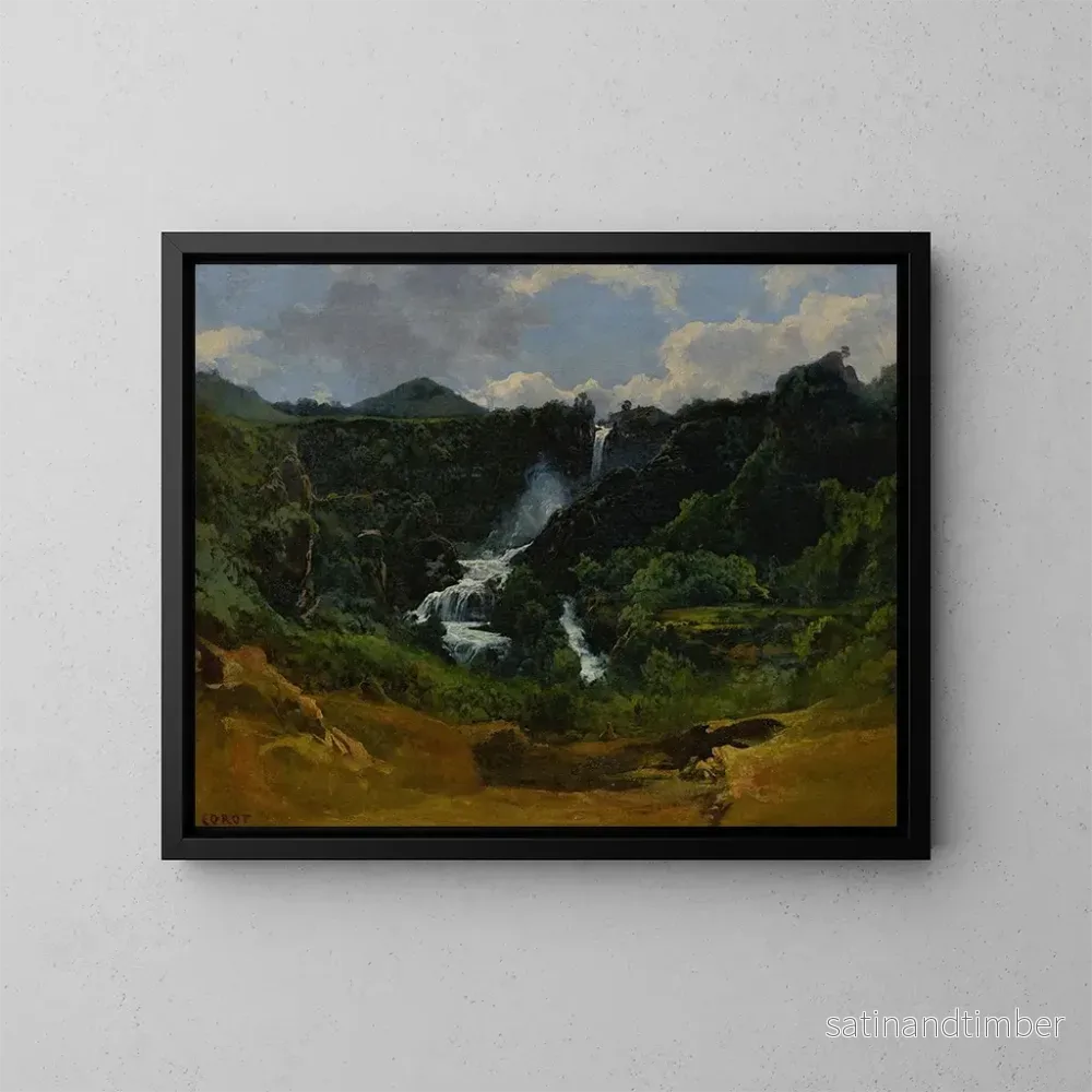 Reproduktion av målningen La Cascade de Terni - Jean-Baptiste-Camille Corot