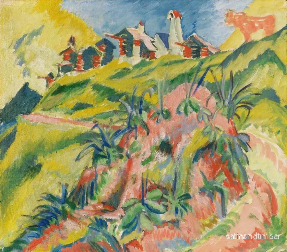 Reproduktion av målningen av by med rosa ko - Ernst Ludwig Kirchner - Bild 2