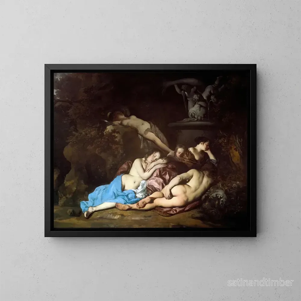 Reproduktion av målningen Nymphe vid en fontän - Sir Peter Lely