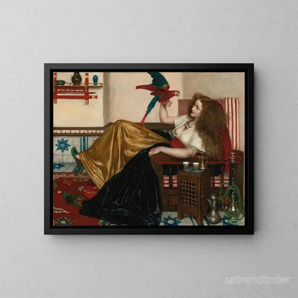 Reproduktion av målningen La légende du perroquet - Valentine Cameron Prinsep