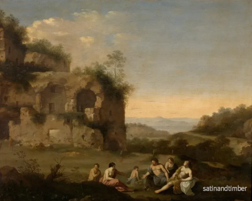 Reproduktion av målningen Landskap med en ruin - Cornelis van Poelenburch - Bild 2