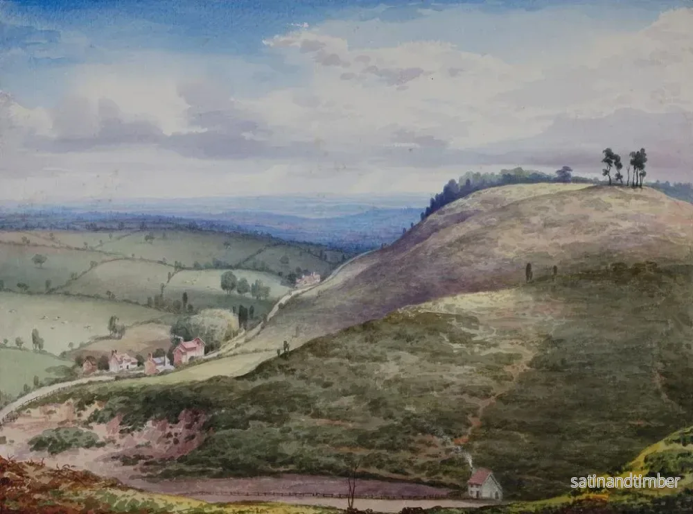 Reproduktion av målningen La route de Cofton depuis la carrière de gravier - Elijah Walton - Bild 2