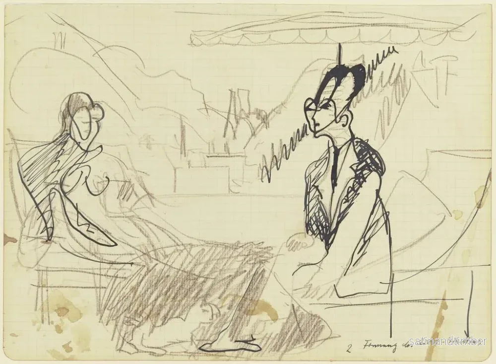 Reproduktion av målningen Personer på solstolen - Ernst Ludwig Kirchner - Bild 2