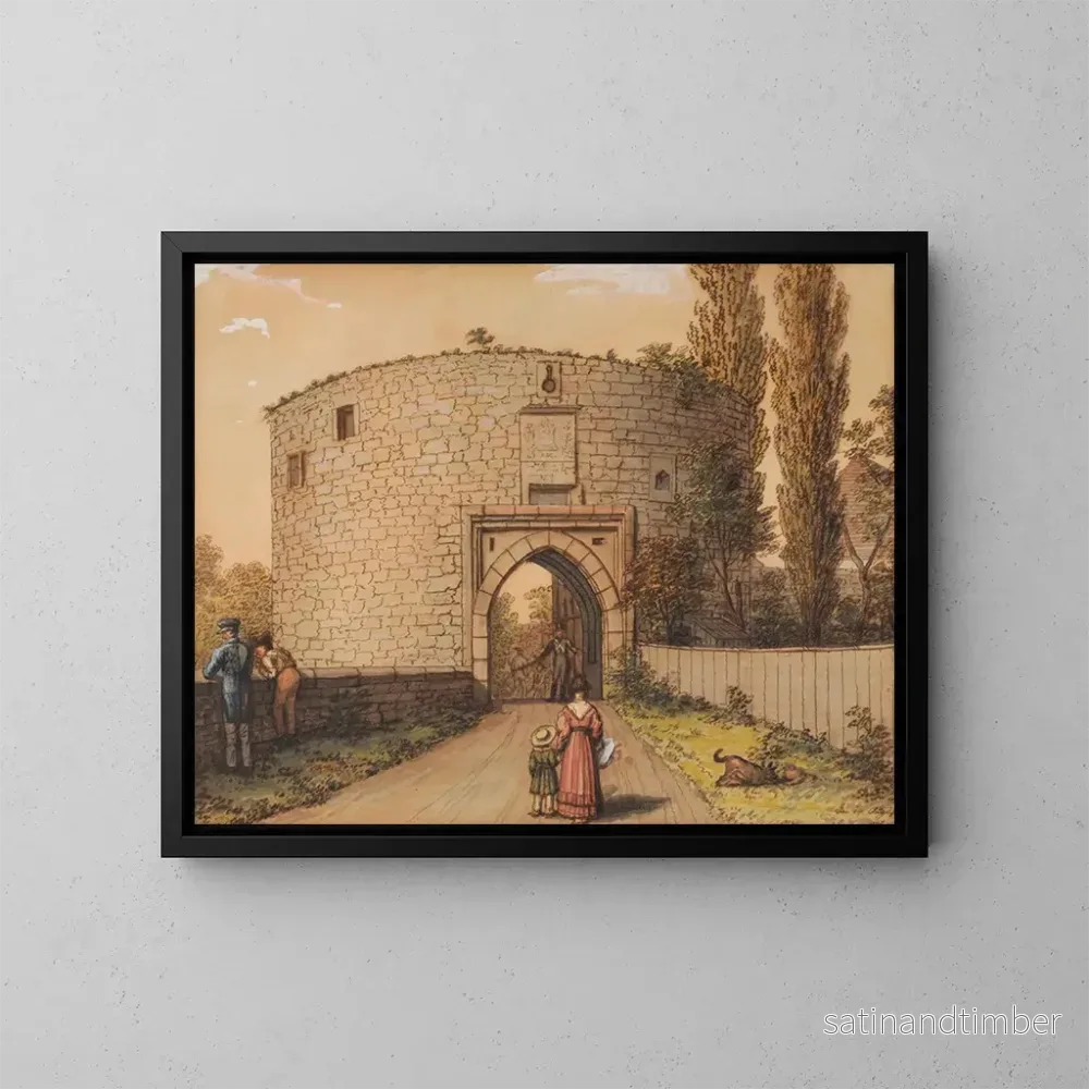 Reproduktion av målningen La porte de Frédéric au château de Linz - Johannes Maria Monsorno
