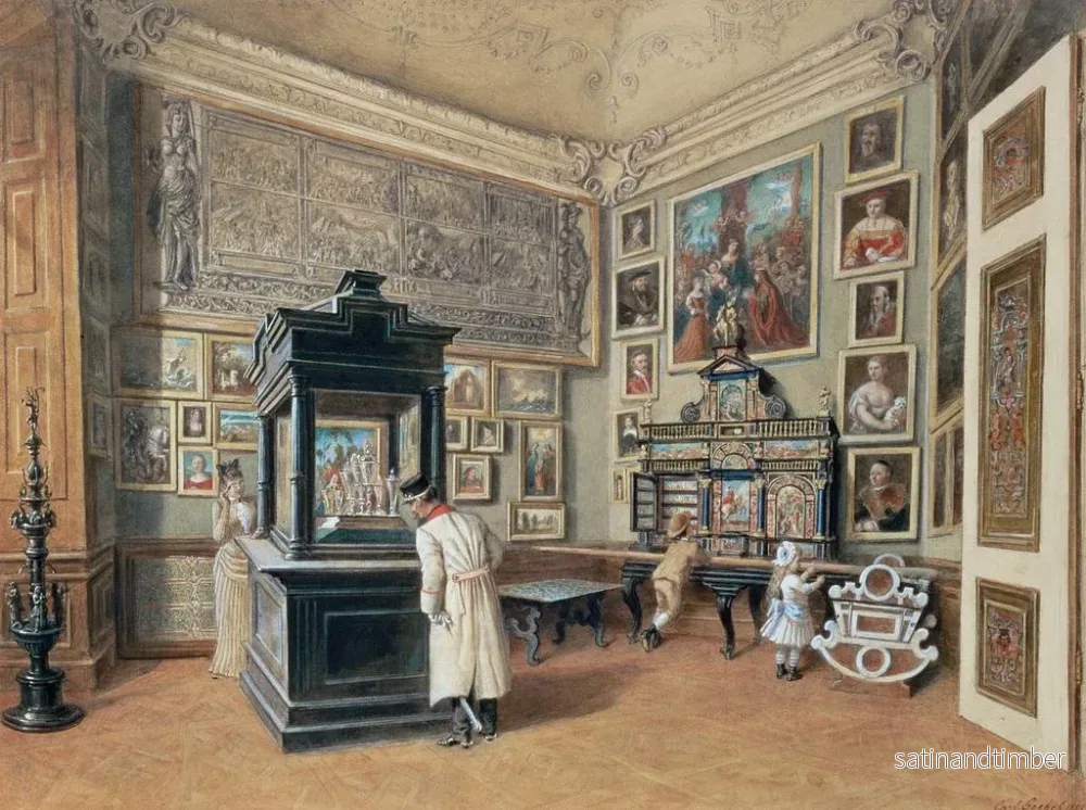 Reproduktion av målningen Dernier cabinet de la collection Ambraser avec des verres bohèmes - Carl Goebel le Jeune - Bild 2