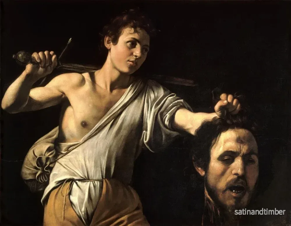 Reproduktion av målningen av David med Goliaths huvud - Le Caravage - Bild 2
