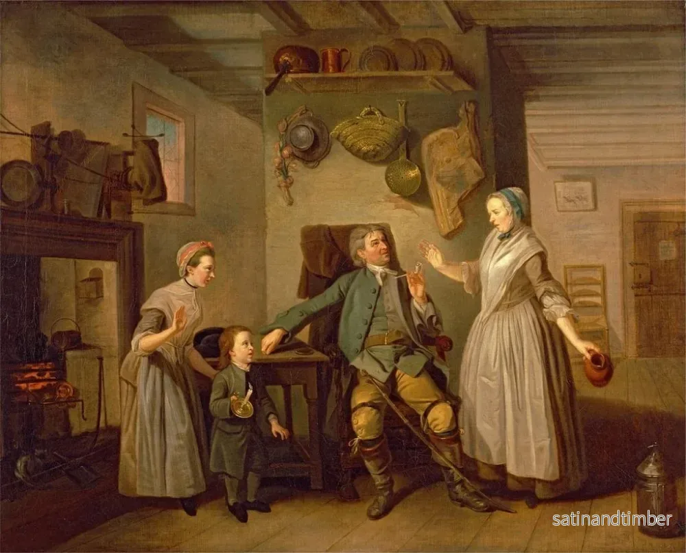 Reproduktion av målningen David Garrick och Mary Bradshaw i Le Retour du fermier - Johan Joseph Zoffany - Bild 2