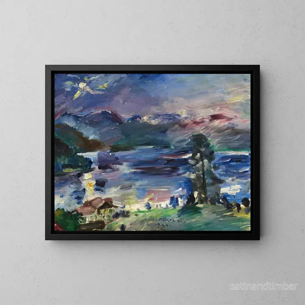 Reproduktion av målningen av Walchensee-sjön vid månuppgången - Lovis Corinth