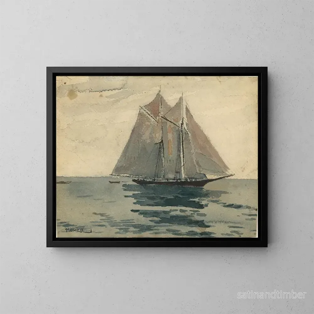 Reproduktion av målningen Schooner de Gloucester - Winslow Homer