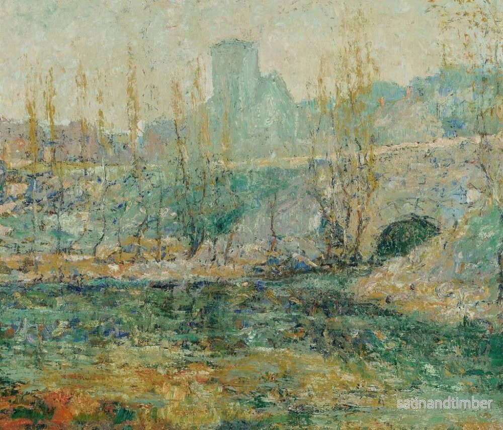 Reproduktion av målningen Le bassin et le pont Gapstow, New York City - Ernest Lawson - Bild 2
