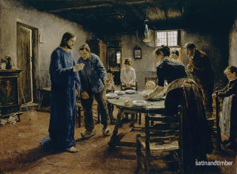 Reproduktion av målningen La prière du repas - Fritz von Uhde - Bild 2