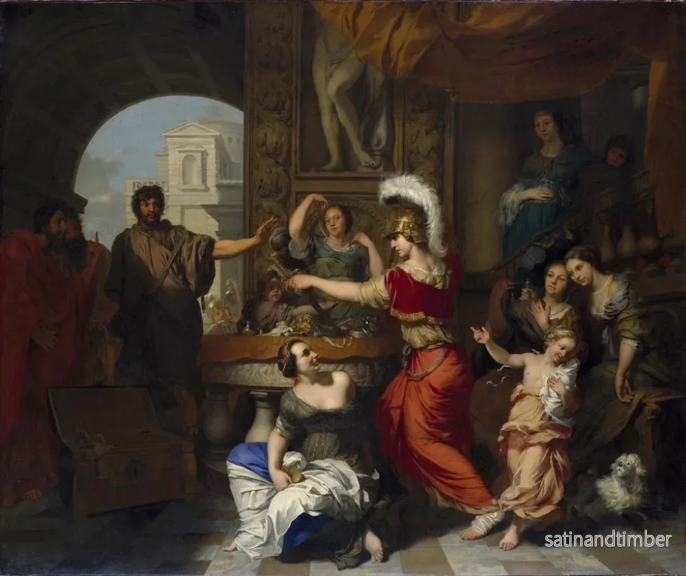 Reproduktion av målningen Achille erkänd av Ulysses vid Lycomède's hov - Gerard de Lairesse - Bild 2