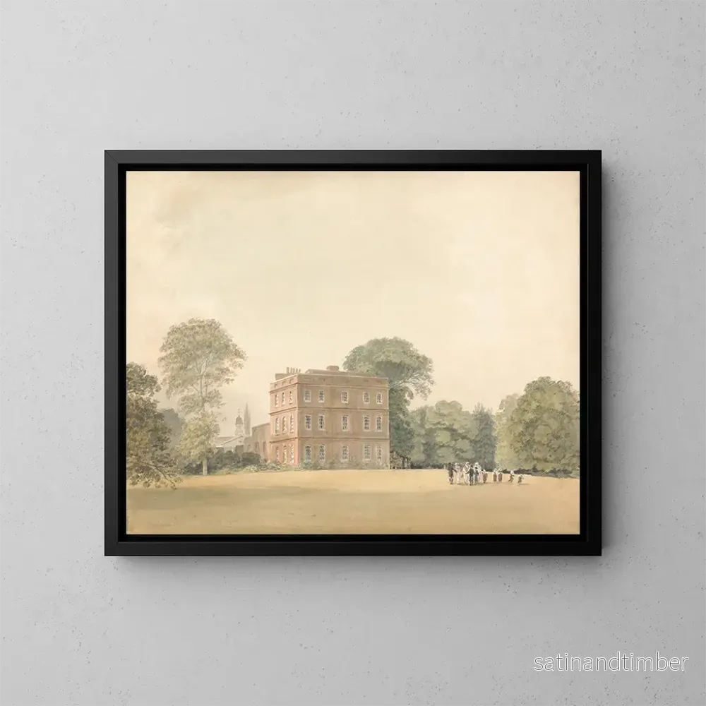 Reproduktion av målningen Vue latérale de la maison Ayot, Hertfordshire - Samuel Davis