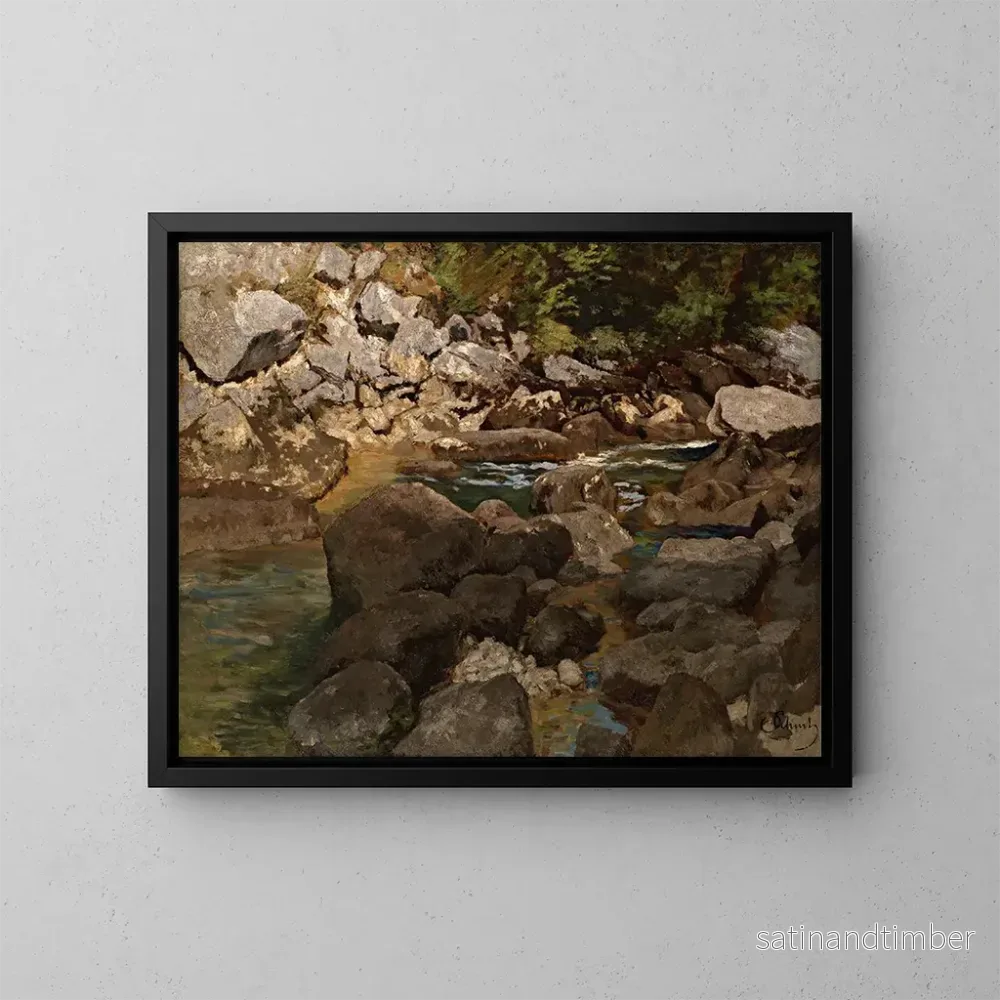 Reproduktion av målningen Ruisseau de montagne avec des rochers – Carl Schuch Reproduktion av målningen Ruisseau de montagne avec des rochers – Carl Schuch