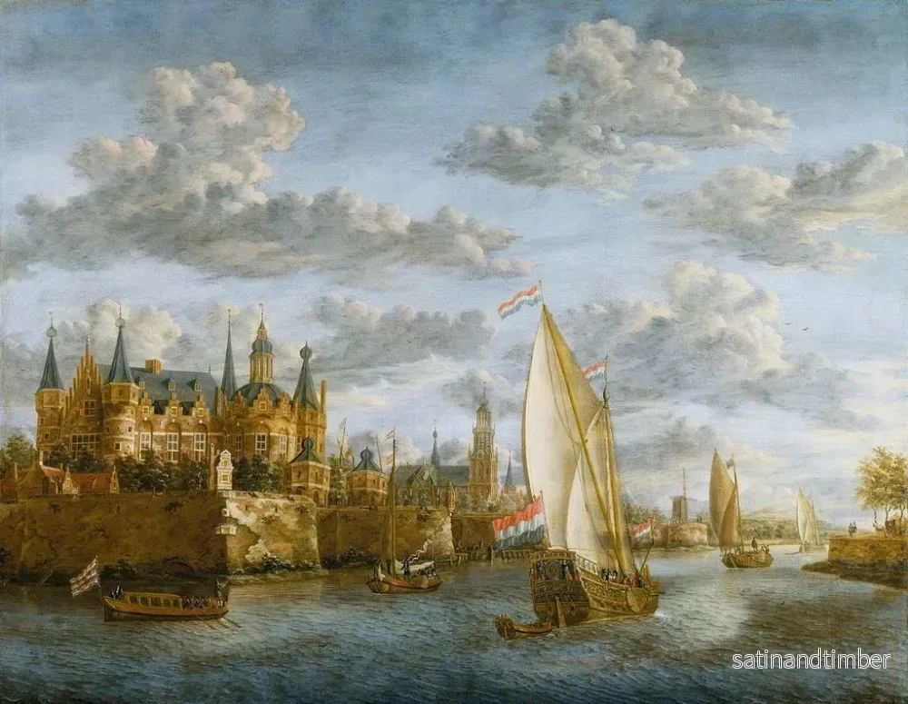 Reproduktion av målningen Château sur une rivière en Hollande - Jacobus Storck - Bild 2