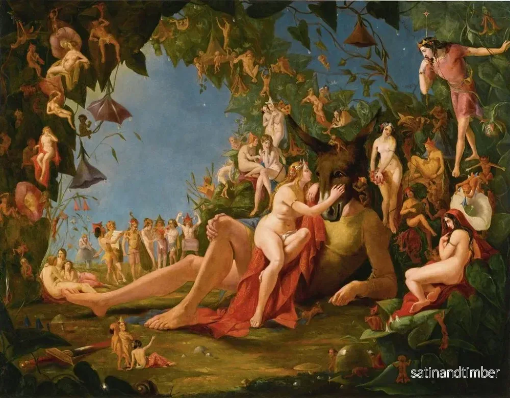 Reproduktion av målningen av en dröm en sommar natt, kom och sitt på denna blomstrande säng - William John Montaigne - Bild 2