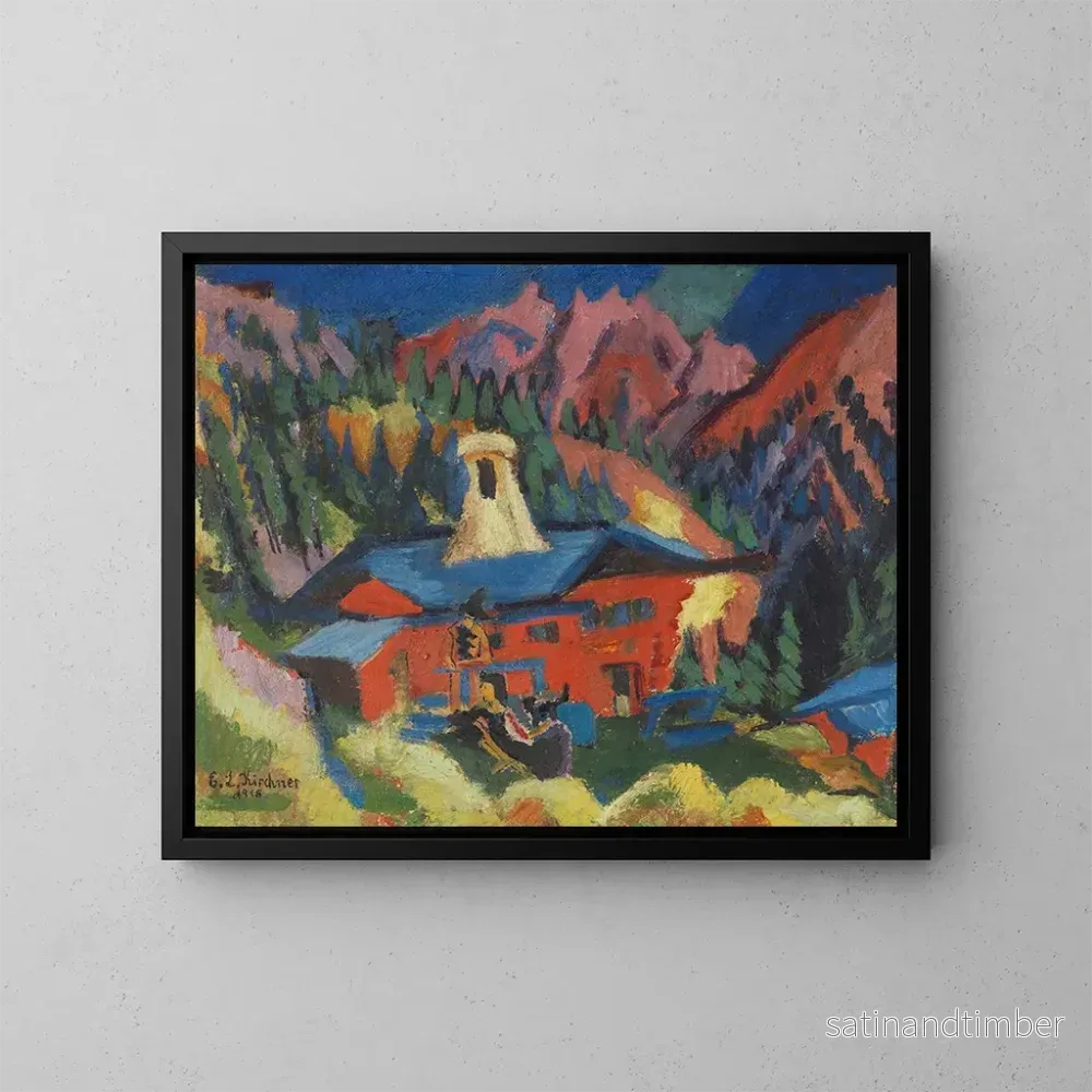 Reproduktion av målningen Maison sur la crête - Ernst Ludwig Kirchner
