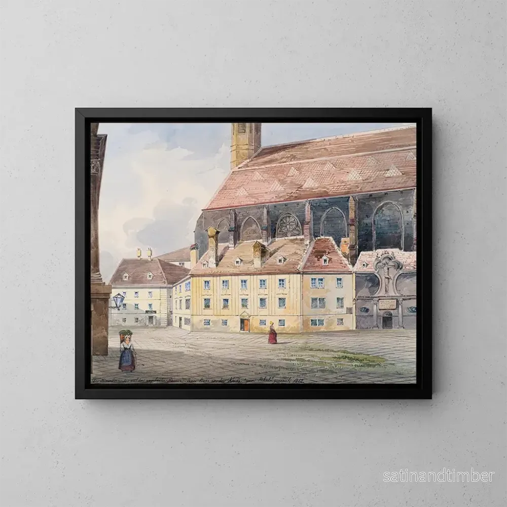 Reproduktion av målningen av Minoritkyrkan i Wien – Friedrich Leibold Reproduktion av målningen av Minoritkyrkan i Wien – Friedrich Leibold