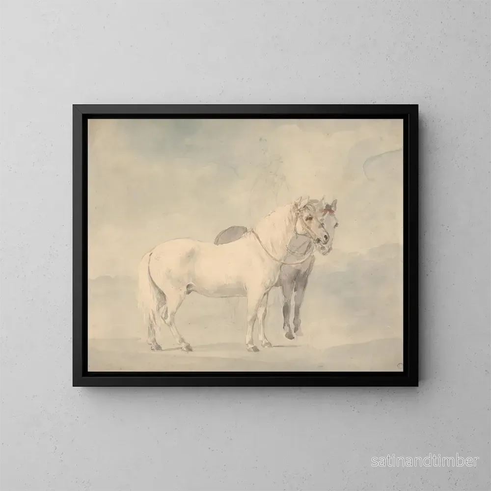 Reproduktion av målningen Les poneys de William Beckford - William Hamilton