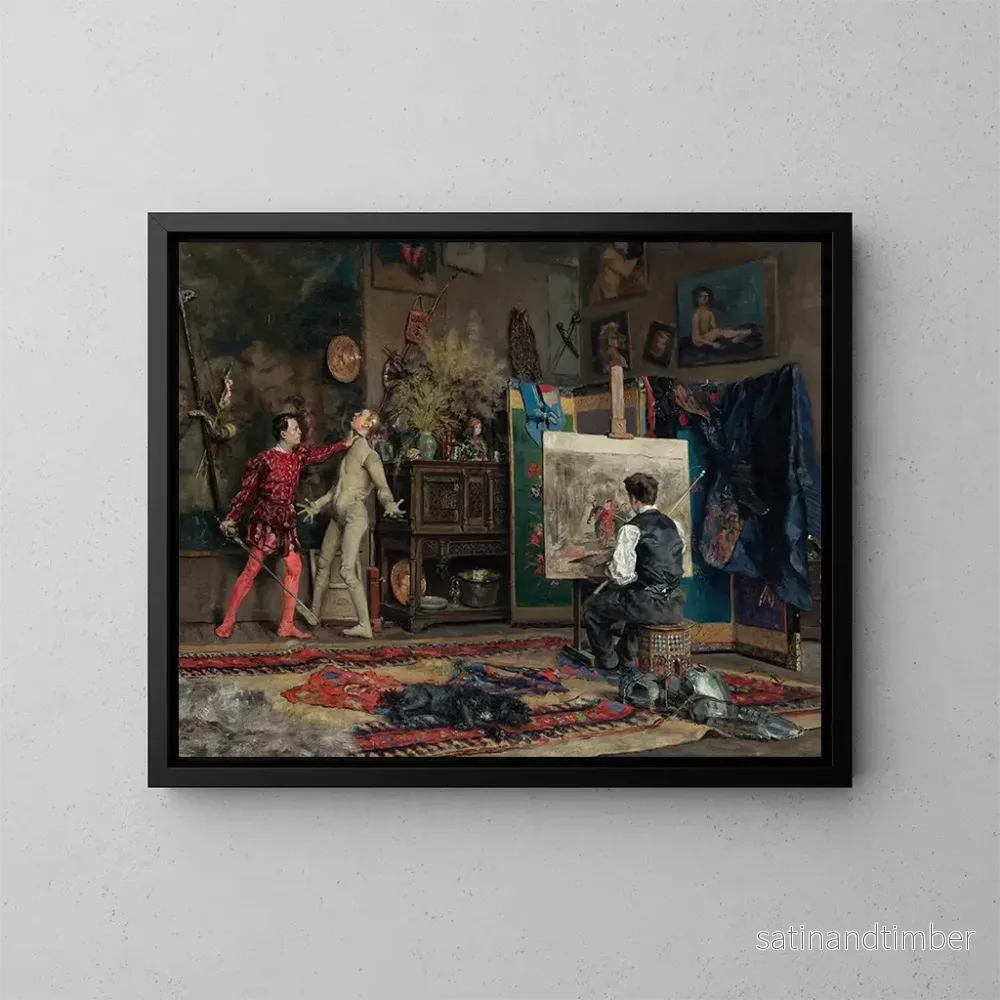 Reproduktion av målningen I konstnärens ateljé - Julius LeBlanc Stewart