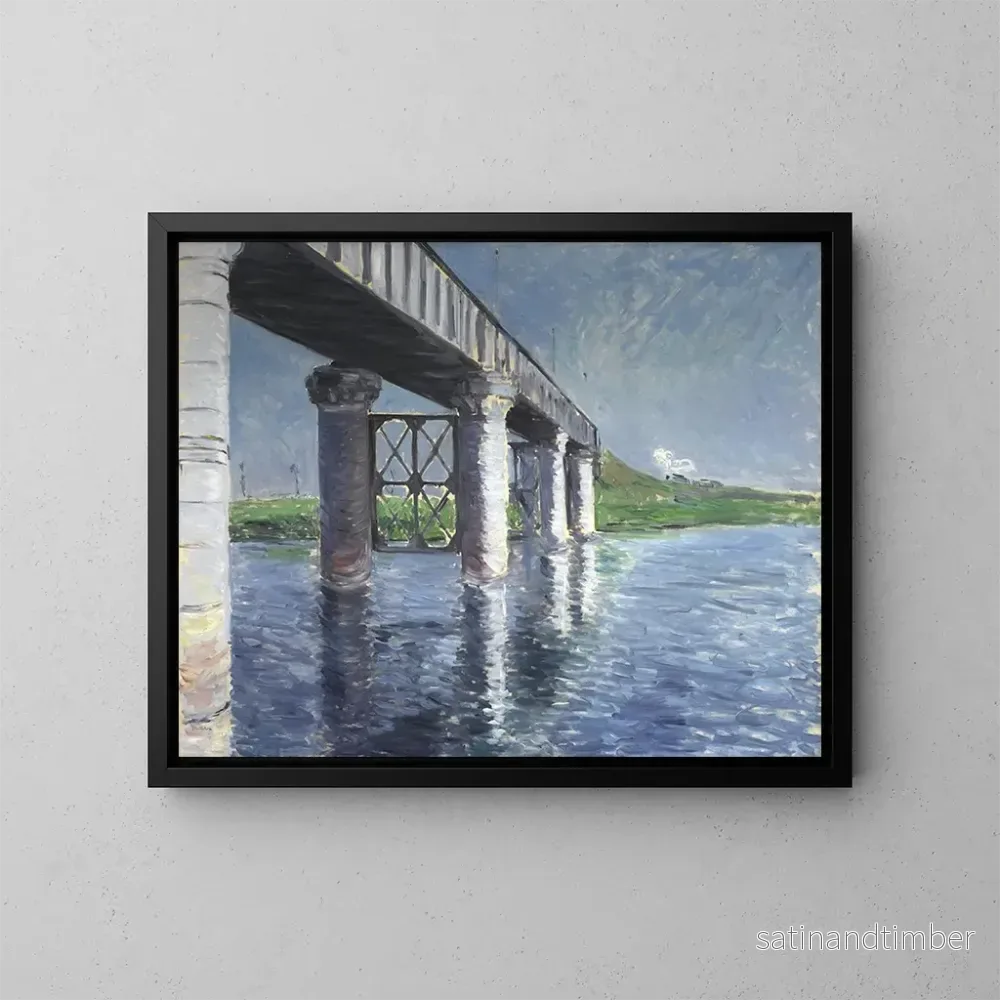 Reproduktion av målningen La Seine och järnvägsbron vid Argenteuil - Gustave Caillebotte