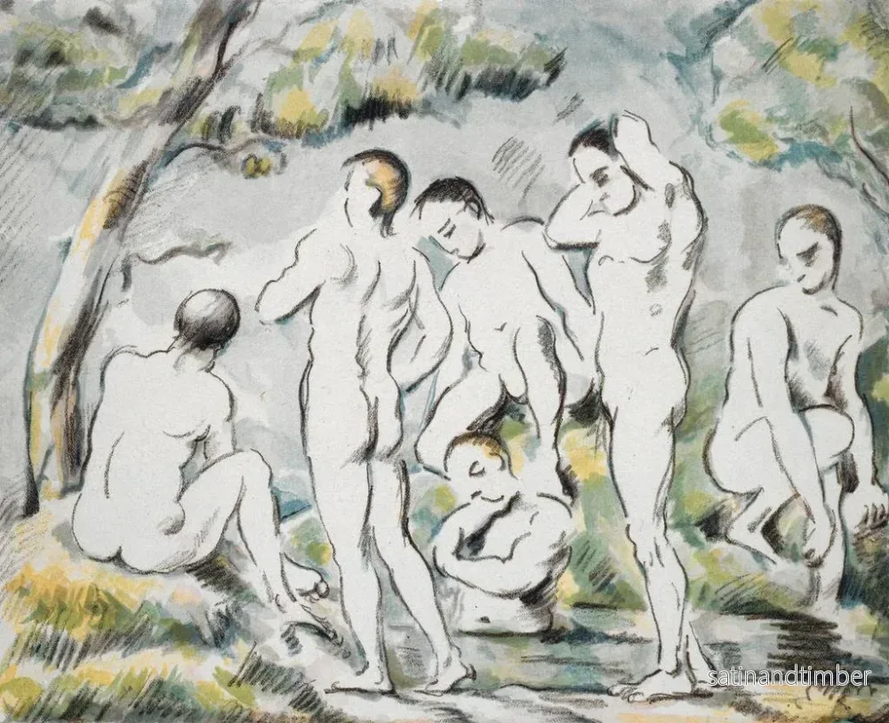Reproduktion av målningen Les Baigneurs - Paul Cézanne - Bild 2