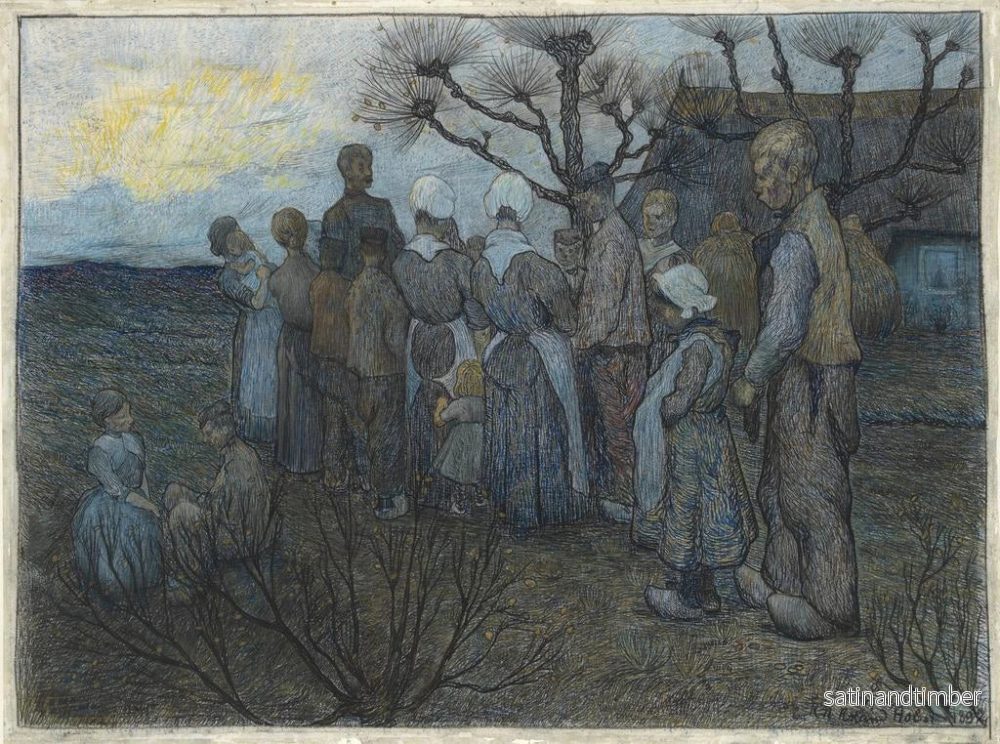 Reproduktion av målningen La prédication dans les champs - Richard Nicolas Roland Holst - Bild 2