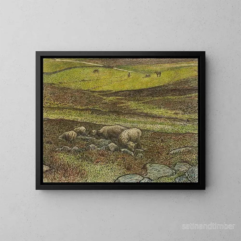 Reproduktion av målningen Moutons dans un vallon - Nils Kreuger