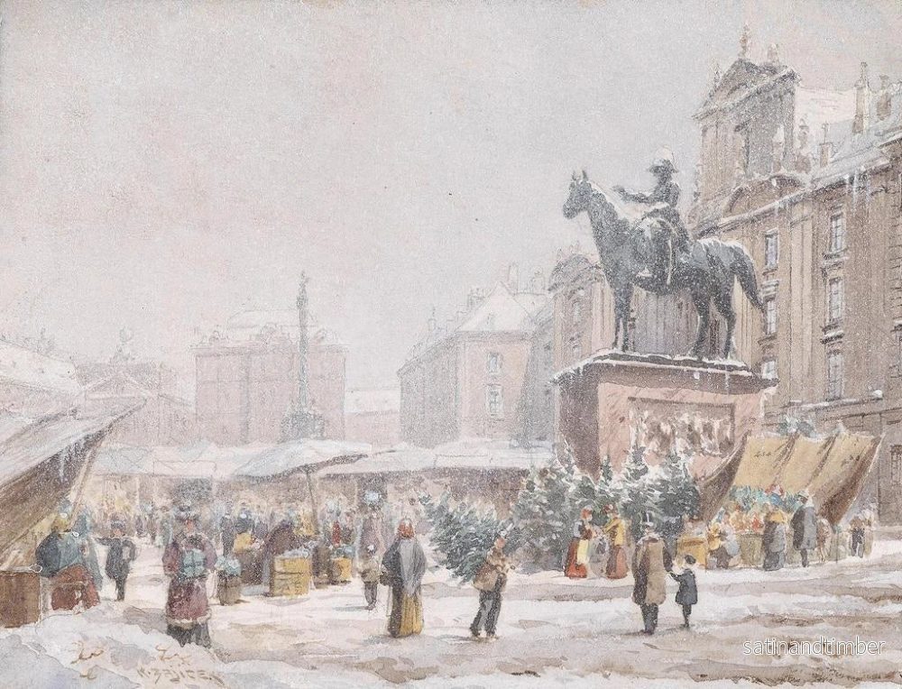 Reproduktion av målningen av julmarknad vid Am Hof - Karl Wenzel Zajicek - Bild 2