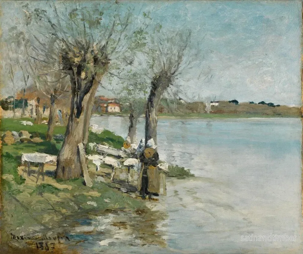 Reproduktion av målningen Lavandières vid en flod nära Nantes - Maxime Maufra - Bild 2