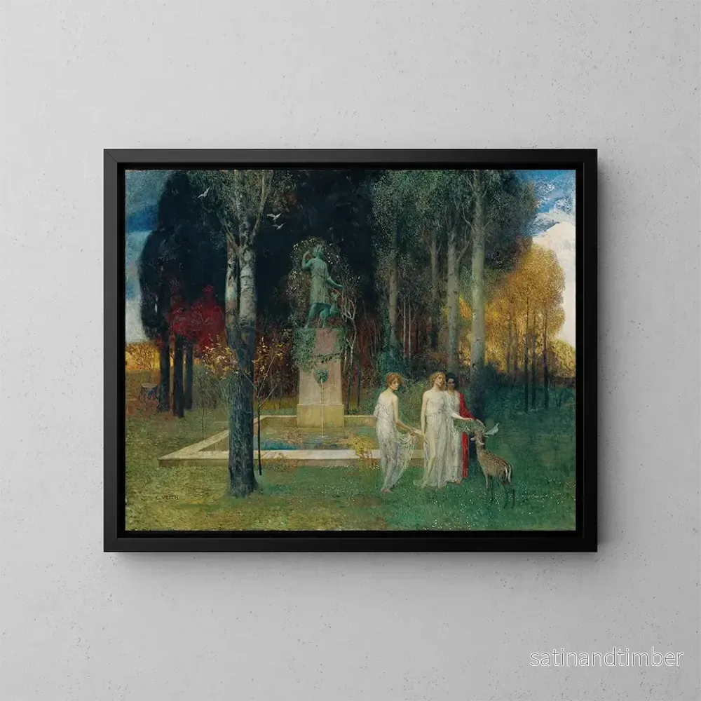 Reproduktion av målningen Nymphe au bassin - Eduard Veith