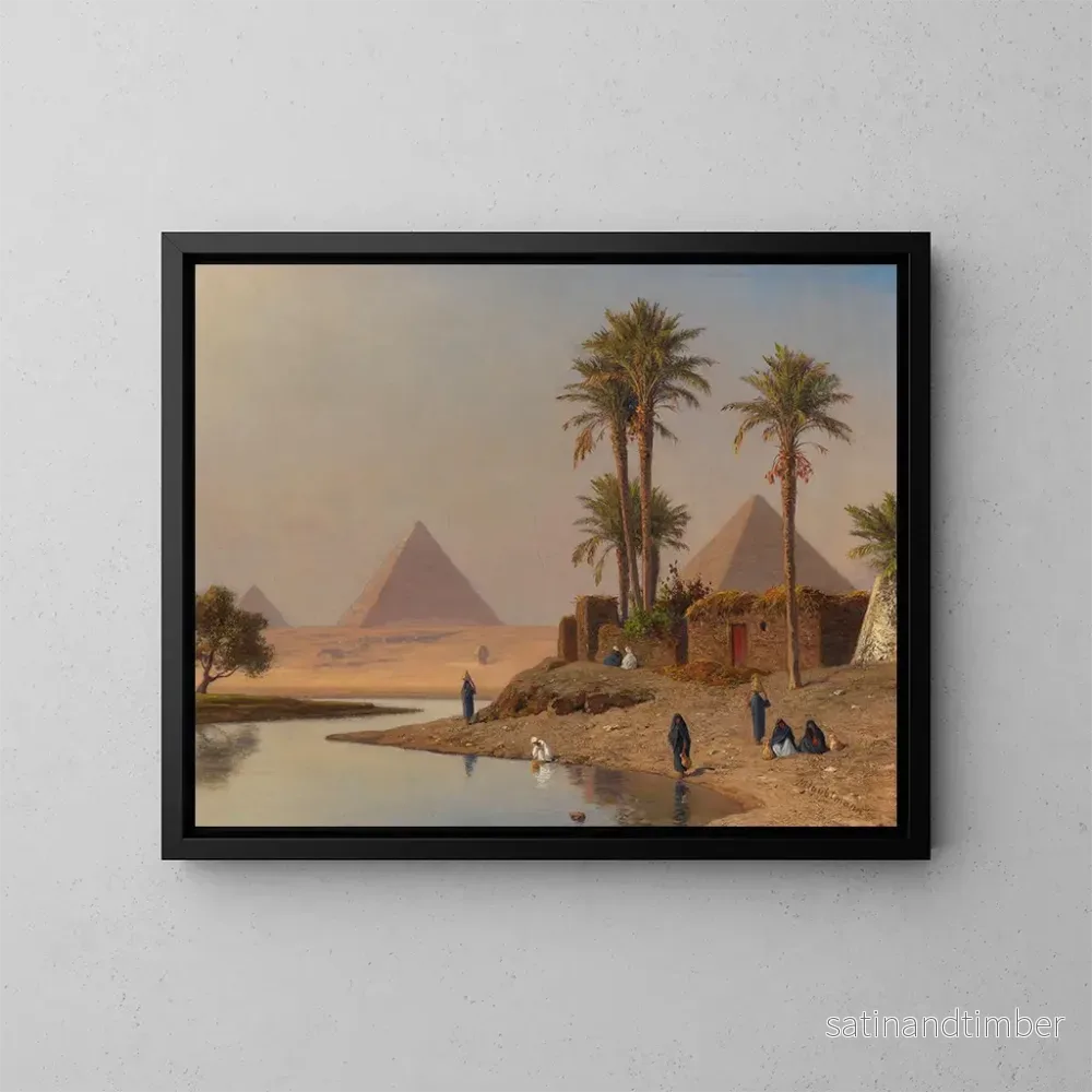 Reproduktion av målningen Les pyramides de Gizeh - Michael Haubtmann