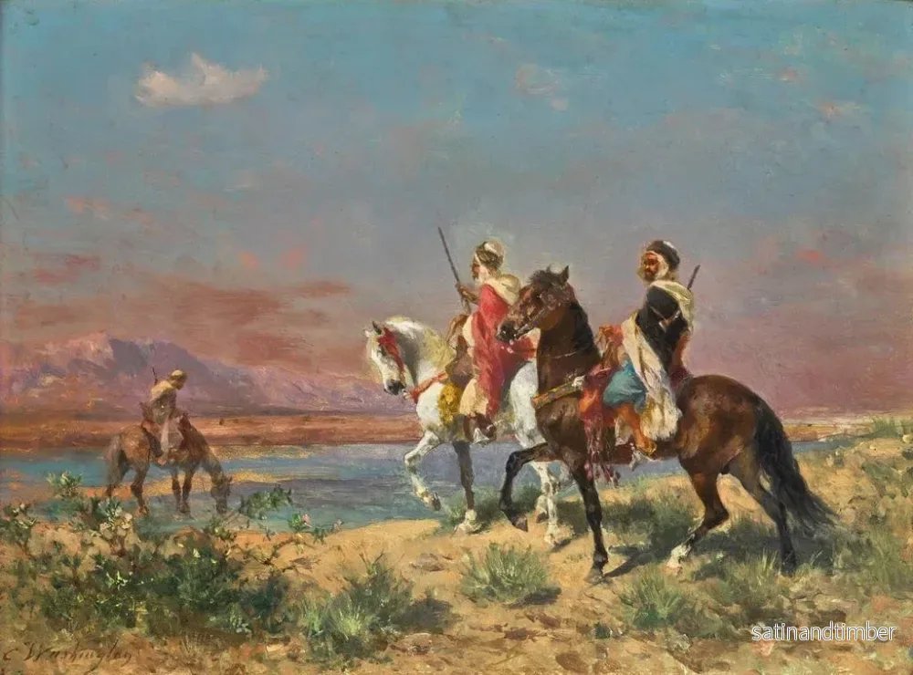 Reproduktion av målningen Cavaliers dans un paysage - Georges Washington - Bild 2