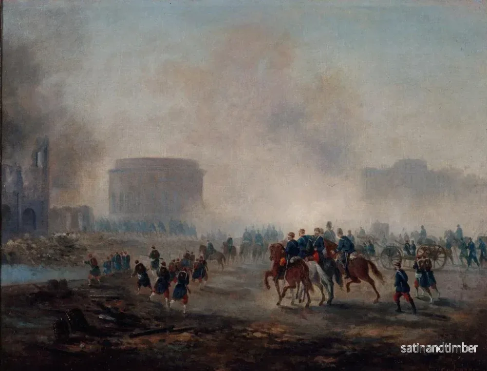 Reproduktion av målningen La Rotonde de la Villette omgiven av versailleska trupper - Gustave Boulanger - Bild 2
