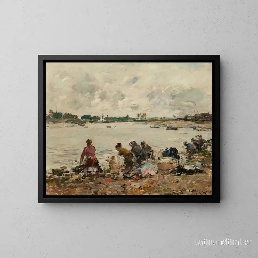 Reproduktion av målningen Laveuses au bord de la Touques - Eugène Boudin