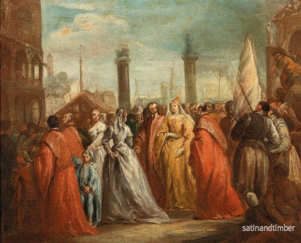 Reproduktion av målningen L'Arrivée de la Dogaressa dans la Piazzetta à Venise - Ecole vénitienne - Bild 2