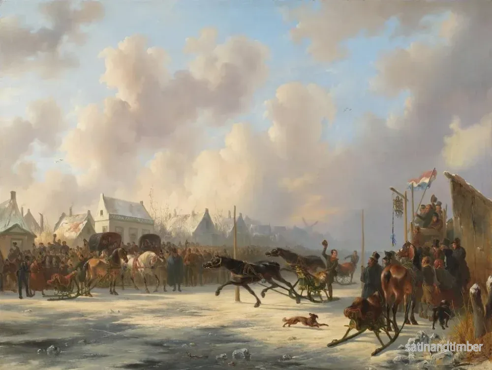 Reproduktion av målningen En hästkapplöpning i Zaandam - Wouterus Verschuur - Bild 2