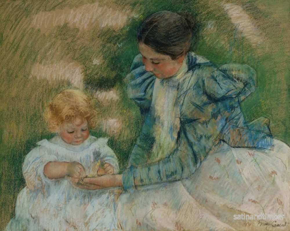 Reproduktion av målningen Mor som leker med ett barn - Mary Cassatt - Bild 2