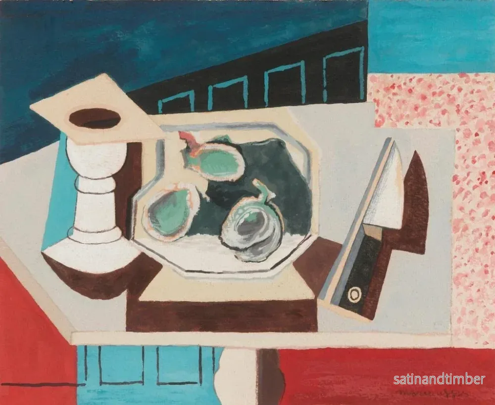 Reproduktion av målningen Stillleben med granater och kniv på ett sidebord - Louis Marcoussis - Bild 2
