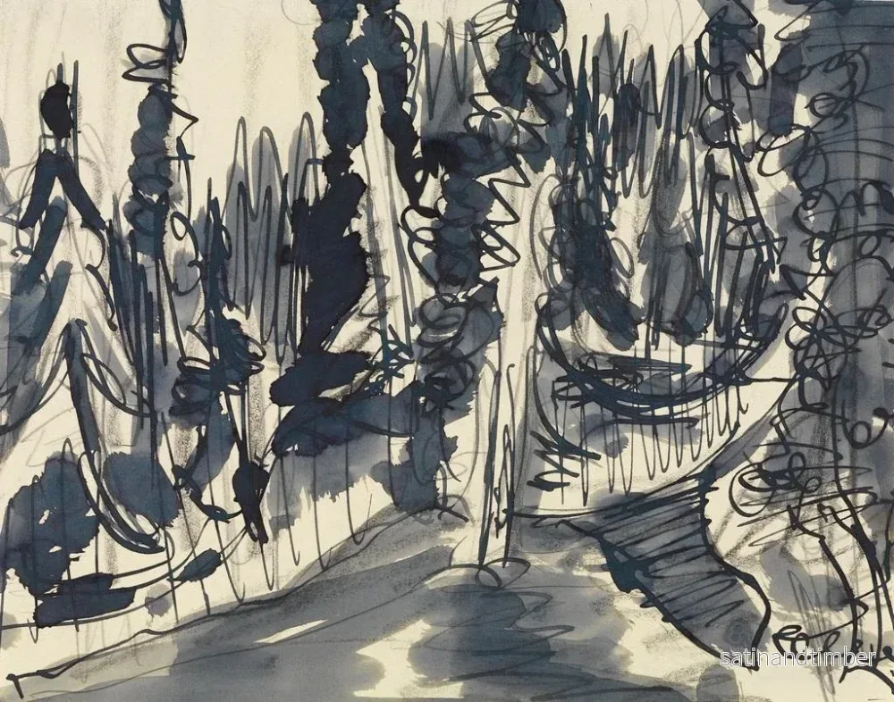 Reproduktion av målningen Studie av granträdsskogen - Ernst Ludwig Kirchner - Bild 2