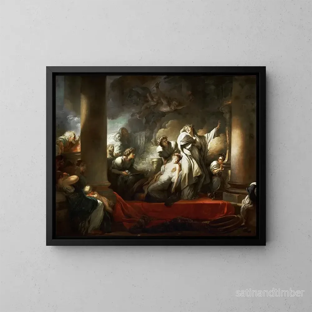 Reproduktion av målningen Coresus som offrar sig för att rädda Callirhoe – Jean-Honoré Fragonard Reproduktion av målningen Coresus som offrar sig för att rädda Callirhoe – Jean-Honoré Fragonard
